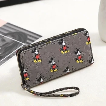 Disney Mickey Mouse denarnice pu risanka kovanec vrečko za kartico sim mobilni telefon vrečko zadrgo tiskanje pravokotne denarnice