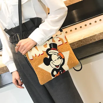 Disney New Mickey mouse lady risanka Torbici Sklopka torba Messenger Bag Kozmetični Vrečko