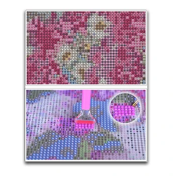 DIY 3D Diamond mozaik cvet Poln Krog Diamond vezenje Navzkrižno šiv dve peony Celoten Kvadratni Diamond slikarstvo cvetlični