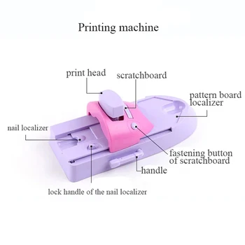DIY 3D Nail Art Tiskalnik Tiskanje Manikura Stroj Z 6PC Kovinskega Žiga Stamper Nohtov Orodje za Nohte Tiskanje Orodje, Oprema Komplet