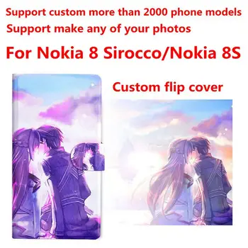 DIY Telefon vrečko Prilagojene po meri, fotografijo, Sliko PU usnje primeru pokrovček za Nokia 8 Sirocco/Nokia 8S