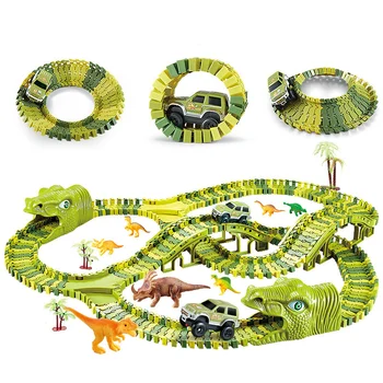 DIY Zbrati Dinozaver Skladbo Izobraževalne Puzzle Igrača Za Otroke, Fantje Dekleta Plastičnih mas Izmenljive Bend Gradnik Skladbo Avto Igrače