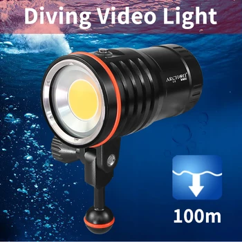 DM60 5500k Max 12,000 lumnov HD video potapljanje photoraphy luči Podvodni 100m potop razsvetljavo svetilka Visoke svetlo potapljaško svetilko