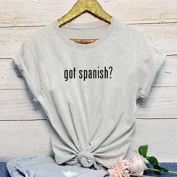 Dobil španski Natisnjeni Nov Prihod Žensk Poletje Smešno Priložnostne Bombaža T-Shirt Smešno nizozemski Tee Majice