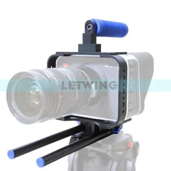 DSLR Fotoaparat 15 mm Palica BMCC Kletko Ploščad za BMCC Blackmagic Kino Fotoaparat C300 C500 5D2 5D3