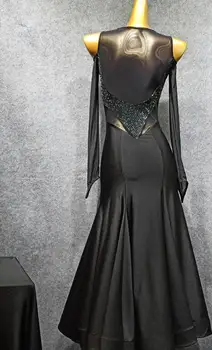 Dvorana obleka ženske standard valček obleko gladko obleko standard dvorana obleka black slišati shapeT021