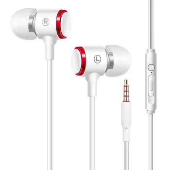 E3 Stereo Bas Slušalke za V Uho 3,5 MM Žične Slušalke Kovinski HI-fi Slušalke z MIKROFONOM za Xiaomi Samsung Telefonov Huawei
