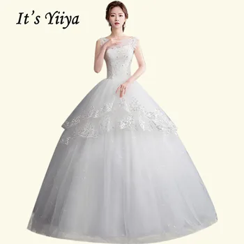 Elegantne Poročne Obleke je Yiiya BR689 Plus Velikost brez Rokavov Boho Poročno Obleko O-vratu Poroka Oblek Dolgo Vestidos De Novia