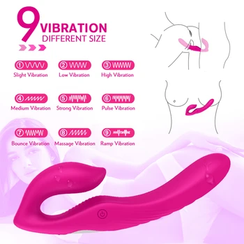 Erotično brez naramnic Strap-on Dildo Vibratorji za Ženske Zakonsko glave z vibriranjem Penis, Lezbijke, Igrače za Odrasle Sex Igrače za Pare