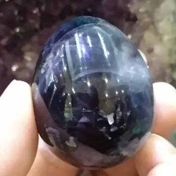 Fluorite Kristalni Kamen Jajce Mineralnih Rock Gemstone, Kitajska 45 mm