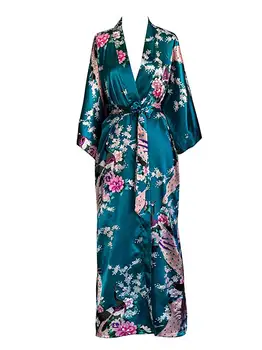 FZSLCYIYI Žensk Pav Kimono Plašč Seksi Floral Poročna Družico Obleke Ženska Cvet Stranko Poroko Dolgo Sleepwear kopalni plašč