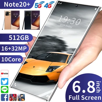 Galxy N20+ Pametni telefon Celozaslonski 10-Core Android 128 10.0/256GB Obraz ID 2K Pet Fotoaparat 4G 5G NAJ Mobilnega Telefona Globalna Različica