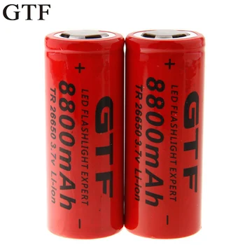 GTF 3,7 V 26650 litijeva baterija 8800mAh lučka za napajanje 3,7 v polnilna litij-ionska baterija za svetilko, Baklo moči Banke