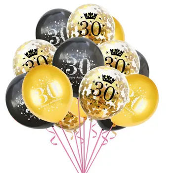 Happy Birthday 30 40 50 60 Temo Rojstni dan Dekoracijo Odraslih Latex Balon Število Helij Balon 30. svate Uslug