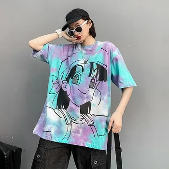 Harajuku ženske T-shirt Harajuku slog korejski vrhovi tees tshirt o-vratu moda punk ženskih Poletnih mesecih novega leta 2020 tie-dye oblačila