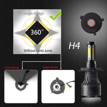 /HL/ LED Smerniki Žarnice za Avtomobile H4 H7, H8 H11 HB3 HB4 8000LM 6500K 40W 12V H7 LED Kit Auto Žarnica H4 Motocikel Žarometov