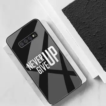 HUAGETOP Never give up black Meri Mehko Telefon Primeru Kaljeno Steklo Za Samsung S20 Plus S7 S8 S9 S10 Plus Opomba 8 9 10 Plus