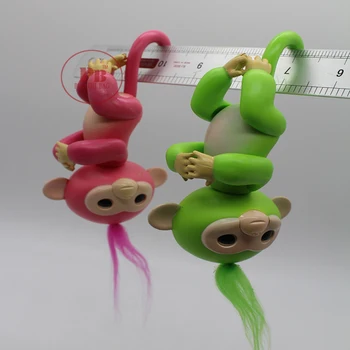 Igriv Vrečko Bleščice Prst LED zabavno Opice Otrok Elektronske igrače, Pisane 13cm Tlaka Božična darila, Mini Živalski slika