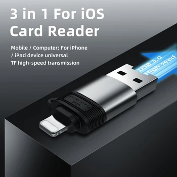 Ihuigol 2 V 1 TF Micro SD Memory Card Reader USB 3.0 Razsvetljavo OTG Adapter Za iPhone 7 8 Plus 11 iPad IOS13 Za Prenosni Računalnik