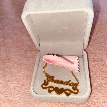 Ime po meri Traku Srca Ogrlica za ženske tovarniška ploščica nakit iz nerjavečega jekla Polje Verige Ime Ogrlica Bijoux