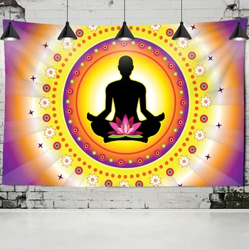 Indijski Kip Bude, Tapiserija Steni Visi Mandala Psychedeli Joga Moški Ženske Meditacija Preprogo Boho Dekor Ozadju Krpo