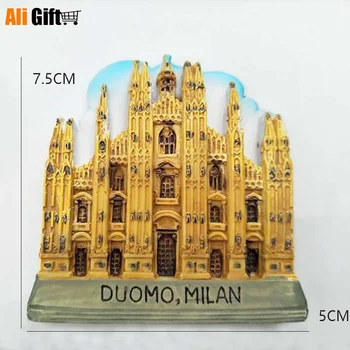 Italija 1Pcs Vroče Prodaje Milan Katedrala Aromaterapija Ročno Poslikano 3D Hladilnik Magneti Potovanja Spominkov Magnetne Nalepke