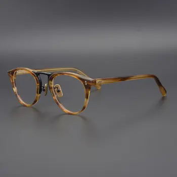 Japonski design Letnik visoke kakovosti acetat ovalne kratkovidna očala za moške in ženske retro recept optični eyeglass okvirji
