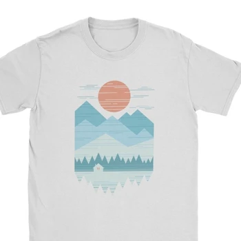 Kabina v Snegu T-Shirt Moški Gore, Puščavo, Pohodništvo Vrhovi T Shirt Treking na Prostem Kampiranje Novost Tees O Vratu