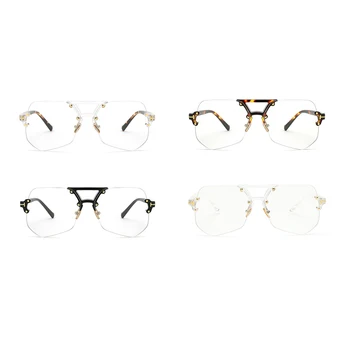 Kachawoo rimless očala za moške črne leopard nezakonitih pregleden oči očala za ženske pribor 2018 vroče prodaje