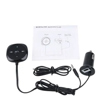 Kebidu Glasbeni Sprejemnik Bluetooth Car Kit, MP3 Predvajalnik 3.5 mm AUX A2DP Avdio Adapter Magnetni Osnove z 5V 2.1 Polnilnik USB