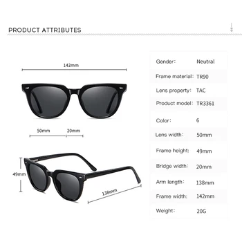 KEITHION TR Okvir Polarizirana sončna Očala Moški Ženske Klasičnih Kvadratnih Super lahka Vožnjo sončna Očala Moški Modni Črni Odtenki UV400