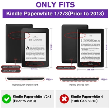 Kindle Paperwhite Primeru, 7. Generacije Primeru za Kindle Paperwhite 3/2/1 (5./6./7. Gen) TPU Mehko Pokrov z Auto Sleep/Wake