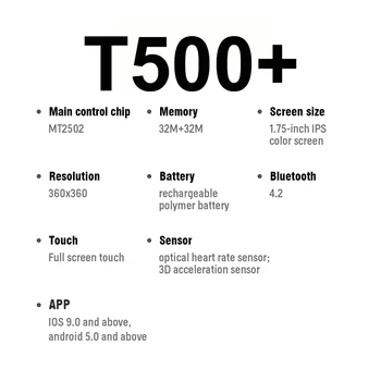 KIWITIME T500+ Plus 44 SmartWatch 1.75 palčni neskončno Zaslon telefona in Srčni utrip Dodati Dodatno Watch Face