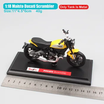 Klasika 1:18 merilu majhne maisto Ducati Scrambler kolo motornih roadster diecast dirke motociklističnega jahanje model avtomobila igrača fantje