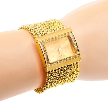 Klasična Luksuzni Quartz uro Žensk Zlato Diamond Primeru Zlitine Band Zapestnico Watch Design 5DC9 6YLN