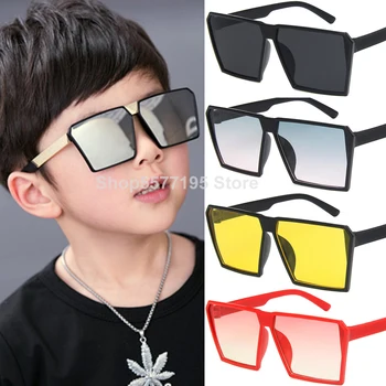 Klasičnih Kvadratnih sončna Očala Dekleta Fantje Pisane Ogledalo Otrok Očala Konkavno Obliko Osebnosti Anti-UV Ulica Premagal Otrok 2020 NOVA