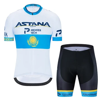 Kolesarski Dres 2020 Astana Moških Kratek Rokav Maillot Ropa Ciclismo MTB Sportwear Kolo Oblačila 19D Gel Blazinico Bib Hlače