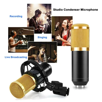 Kondenzatorski Mikrofon Slušalke Slušalke BM-800 Telefon, Slušalke, Slušalke, Mikrofon, Stojalo Živo Zvočne Učinke Procesorje
