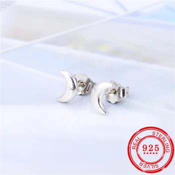 Korejska različica 925 sterling srebrni uhani ženski poročni uhani luna-oblikovani uhani 925 srebrni nakit