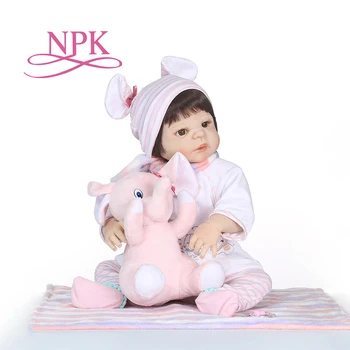 Ladja iz Brazilije 57 CM Resnično Polni Silikona Dekle Prerojeni Baby Doll Kopel Igrača Veren Princesa Realistia Lutka Bebes Prerojeni Bonecas