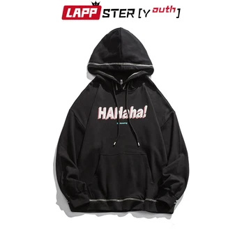 LAPPSTER-Mladi Moški Harajuku Hooded Hoodies 2020 Jeseni Japonski Ulične Velik Žep Sweatshirts Človek Prevelik korejski Hoodie