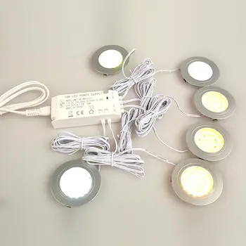 LED Skrita Omara Svetlobe Omaro Krog Svetlobe LED Predstavitev Lučka Vgradni Downlight, 12V Priključek Opremljanja za Omaro Predstavitev