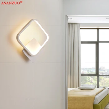 LED stenska svetilka črne in bele stene lučka preprosta umetnost zidana v zaprtih prostorih doma dekoracijo sodobne postelji stenske svetilke
