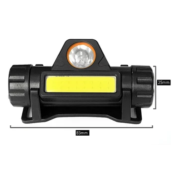 LED Svetilko Glavo USB Obdavčljivi Head-mounted Mini XPE+COB Ribolov Žarometi 12000LM Svetilka Za Zunanjo Ribiško Kampiranje Orodja