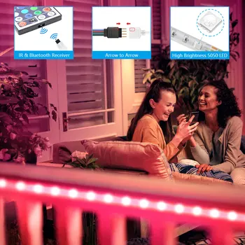 LED Trak Svetlobe ,RGB 5050/SMD2835, Prilagodljiv Trak, DIY Luči Led Trakovi, RGB Trak Diod DC 12V Telefonsko aplikacijo bluetooth