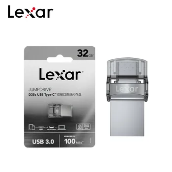 Lexar 64GB USB 3.0 32GB Flash Disk USB Tip C Dvojno Režo Memory Stick Visoke Hitrosti Max 100MB/s Pendrive Jumpdrive U Disk Original
