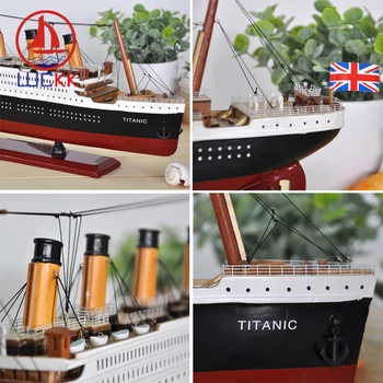 LUCKK 55 35 CM Sredozemlju Titanik Lesenega Modela Ladje Z LED Domov Dekoracijo Navtičnih Lesa Obrti Križarjenje Ustvarjalna notranja Oprema