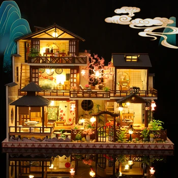 Lutka Hiša Leseno Pohištvo Diy Lutke Miniaturni Puzzle Sestavite Miniature Lutke Kompleti Izobraževalne Igrače Za Otroke Darilo