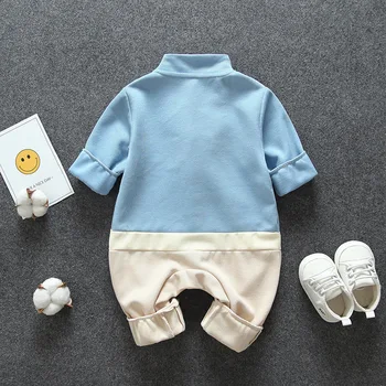 LZH Newborn Baby Romper 2021 Pomlad Etnične Slog Izlet Oblačila Baby igralne obleke Starinsko Barvno Ujemanje Disk Sponke Malčka Romper