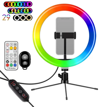 MAMEN RGB Selfie Obroč Fill Light 29 Načini Youtube Live Streaming Video Studio Zatemniti Led Bliskavico Razsvetljavo s Kablom USB